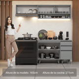 Combo de Cocina 200cm Gris Nice Madesa 13