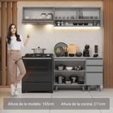 Combo de Cocina 200cm Gris Nice Madesa 14