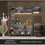 Combo Completo de Cocina 220 cm Gris Nice Madesa 01