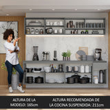 Combo Completo de Cocina Flotante 240 cm Gris Nice Madesa 05