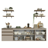 Combo completo de Cocina 240 cm, Flotante, Crema Nice 10
