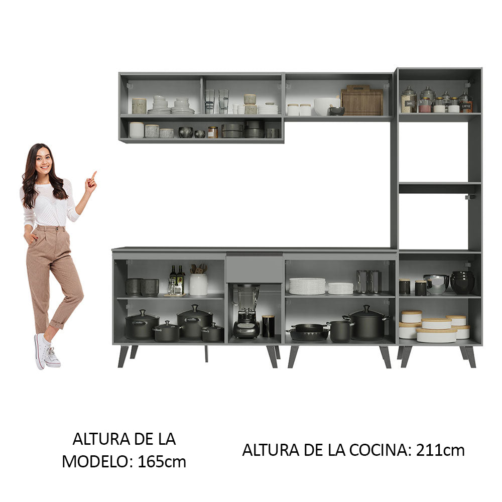 Combo Completo de Cocina 260 cm Gris Nice Madesa 07