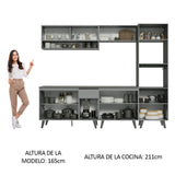Combo Completo de Cocina 260 cm Gris Nice Madesa 07