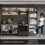 Combo Completo de Cocina Flotante 260 cm Gris Nice Madesa 10