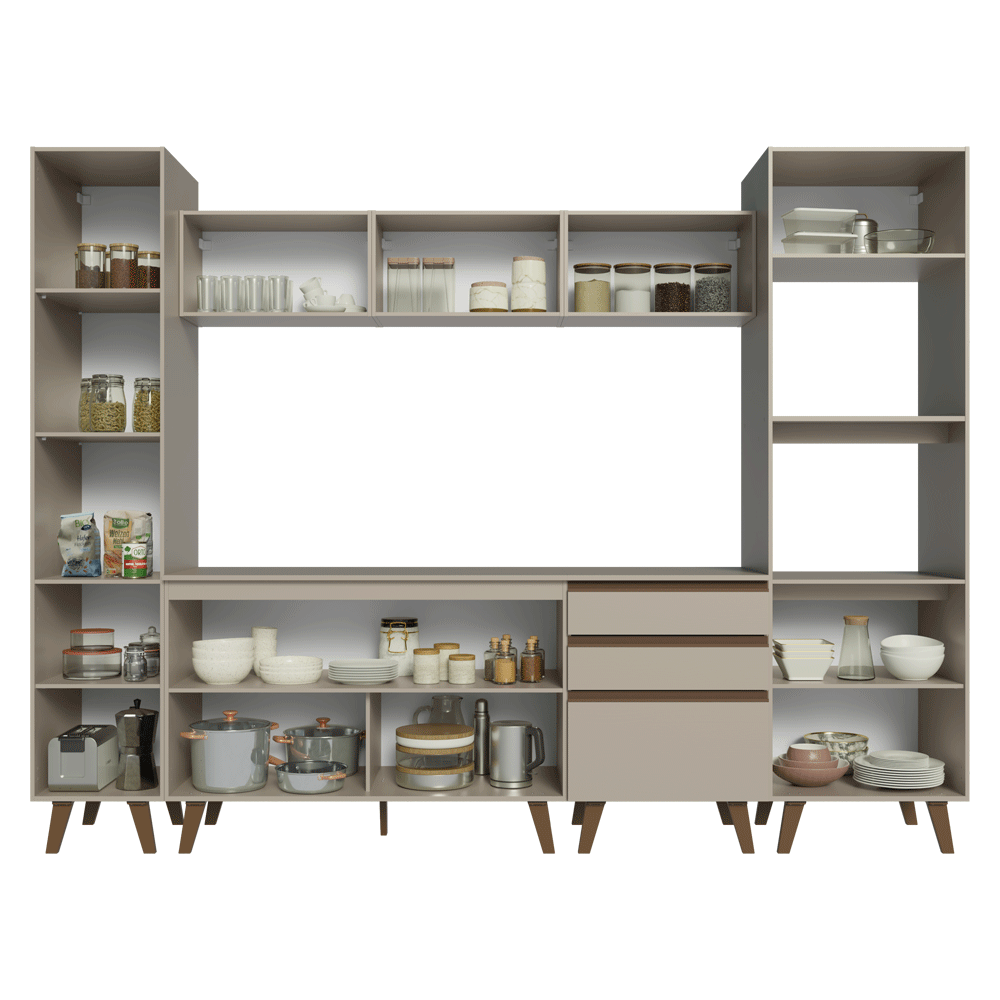 Combo completo de Cocina 280cm Crema Nice 01