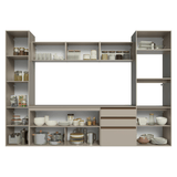 Combo completo de Cocina, 280 cm, flotante, Crema Nice 06