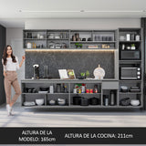 Combo Completo de Cocina Flotante 300 cm Gris Nice Madesa 03