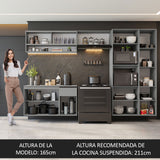 Combo Completo de Cocina Flotante 300 cm Gris Nice Madesa 07