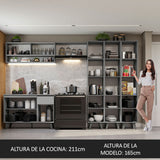 Combo Completo de Cocina 320 cm Gris Nice Madesa 02