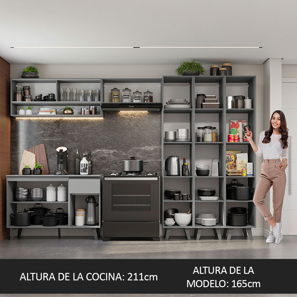 Combo Completo de Cocina 320 cm Gris Nice Madesa 03