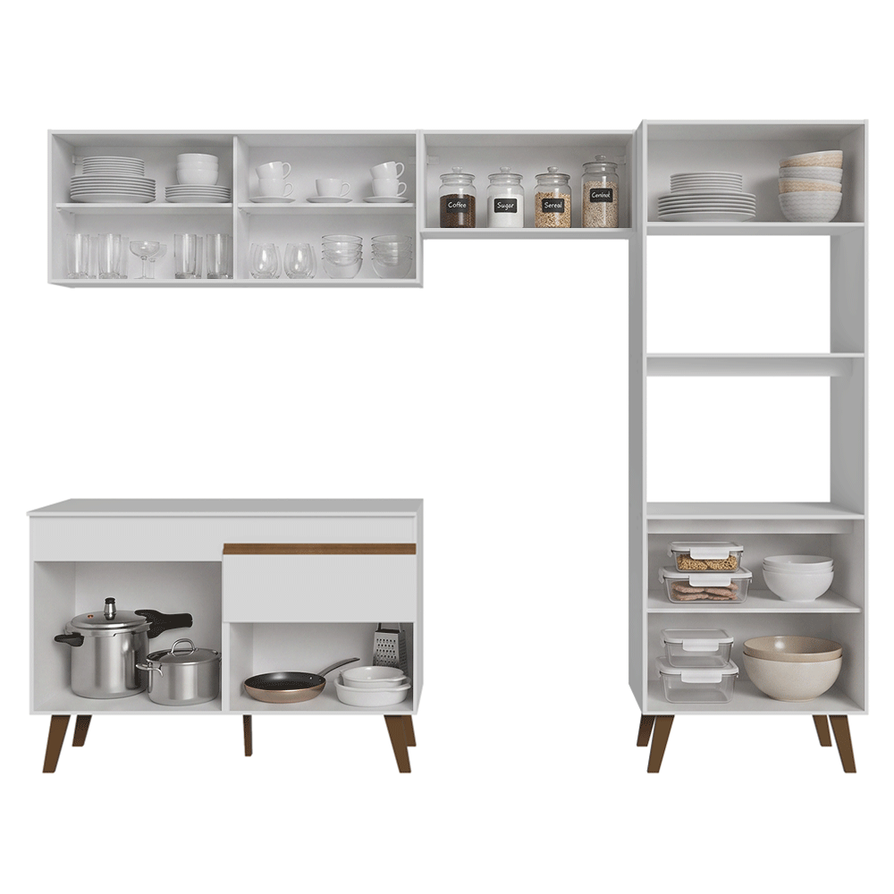 Combo completo de Cocina 260 cm Blanco Pieta Madesa