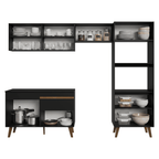 Combo completo de Cocina 260 cm Negro Pieta Madesa