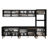 Mueble de Cocina Completa Pieta 310 cm 11 Puertas 1 Cajón (Con Mesada) Negro 01 Madesa