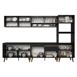 Mueble de Cocina Completa Pieta 310 cm 11 Puertas 1 Cajón (Con Mesada) Negro 02 Madesa