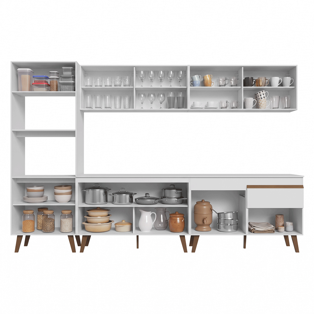 Cocina Compacta 310 cm Blanco Pieta Madesa