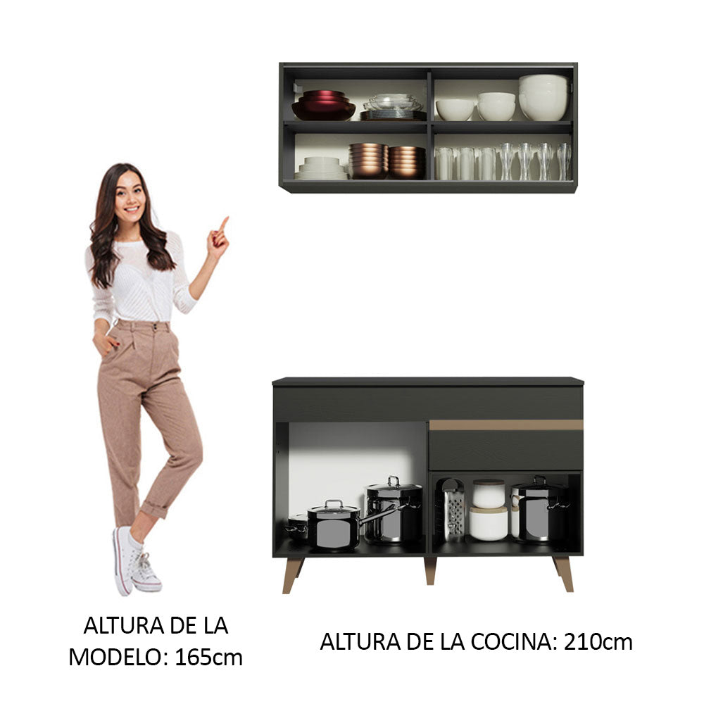 Combo de Cocina Compacta 120cm Reims Negro 01