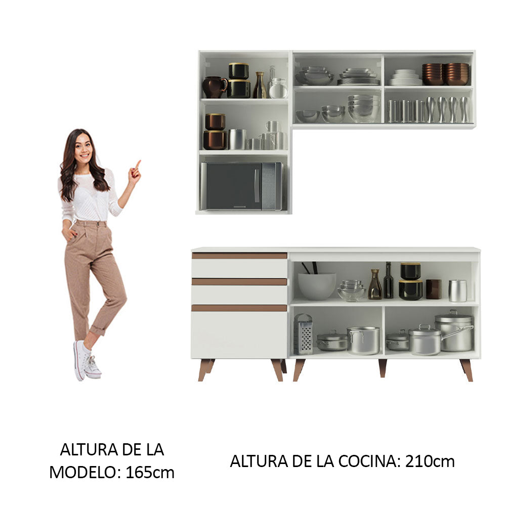 Combo de Cocina Compacta 180cm Reims Blanco 02