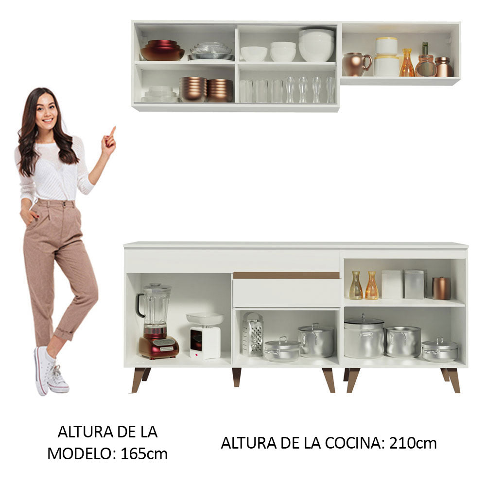 Combo de Cocina Madesa Reims 190cm Blanco 01