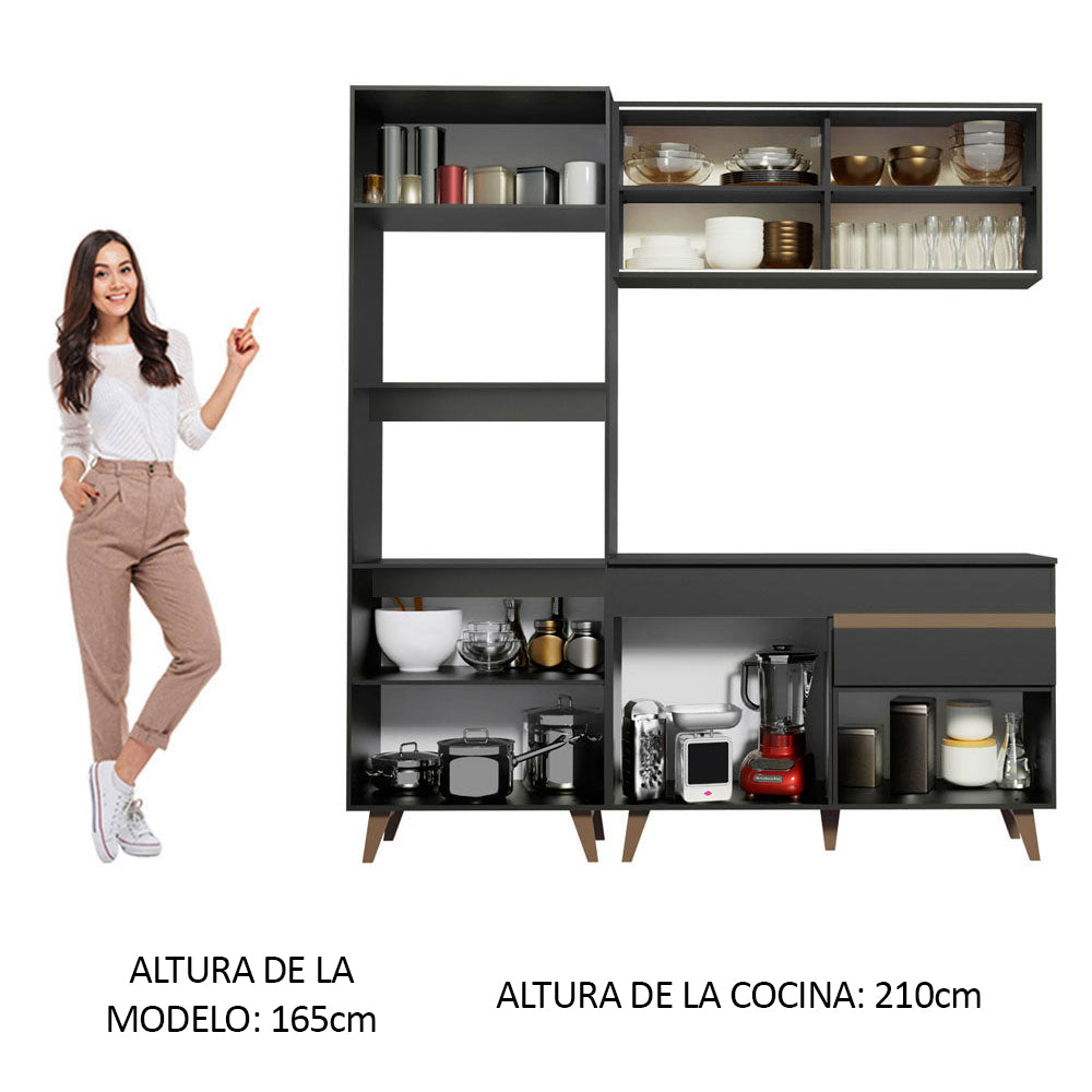 Combo de Cocina Compacta 190cm Reims Negro 02