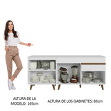 Kit de 2 Bajo Mesada de Cocina 4 Puertas 1 Cajón (Con Tapa) Reims Blanco