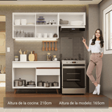 Cocina Compacta 190 cm Reims Blanco 04