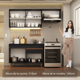 Cocina Compacta 190 cm Reims Negro 04