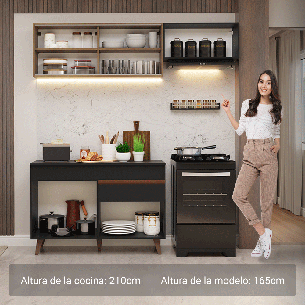 Combo de Cocina Madesa Reims 190cm NM 05