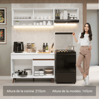 Cocina Compacta 190 cm 5 Puertas 1 Cajón Blanco Reims Madesa