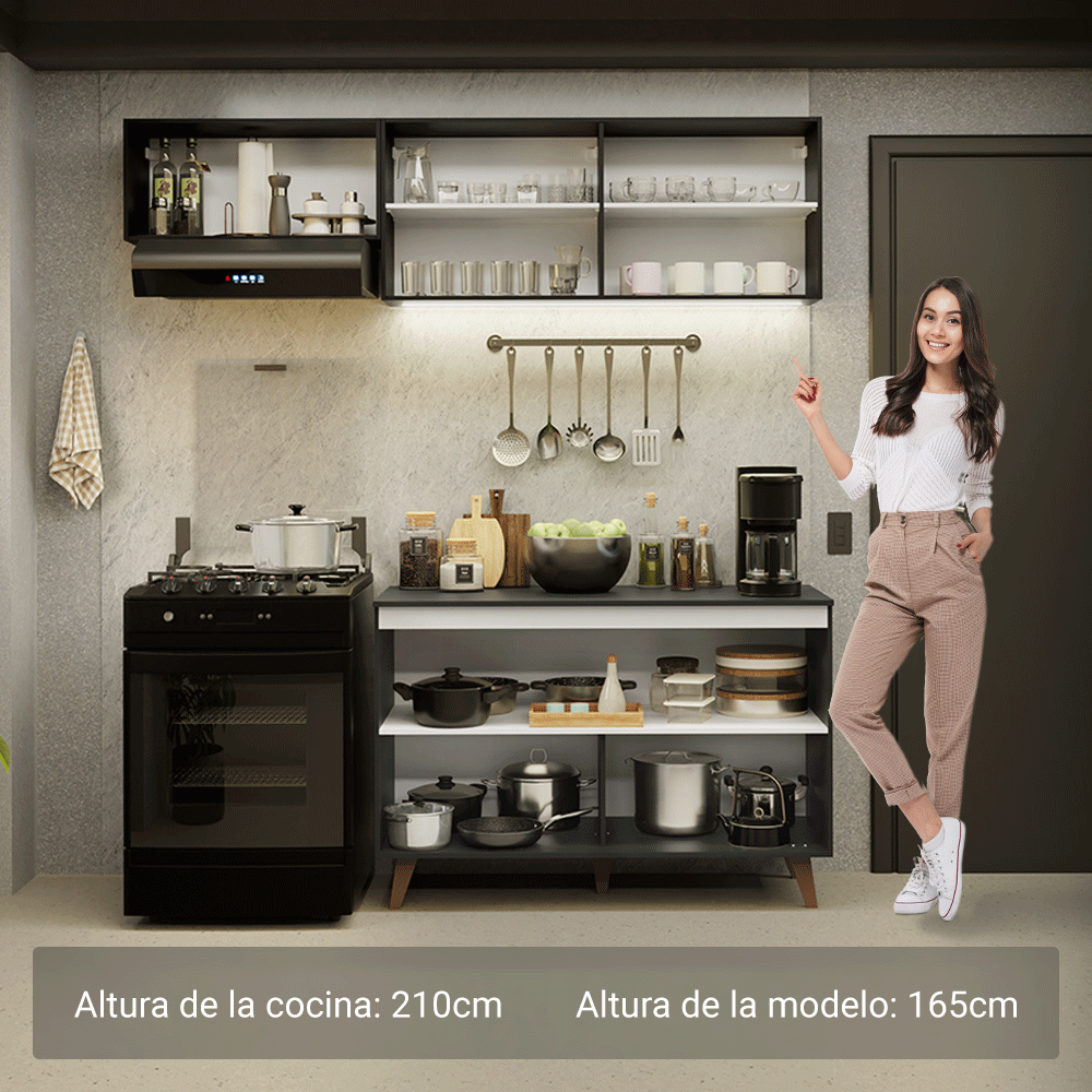 Combo de Cocina Madesa Reims 190cm NN 08