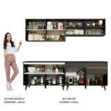 Combo completo de Cocina 240cm Negro Reims Madesa 01