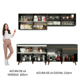 Combo completo de Cocina 240cm Negro Reims Madesa 01