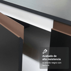 Cocina Compacta 240 cm 2 Puertas 6 Cajones Negro Reims Madesa