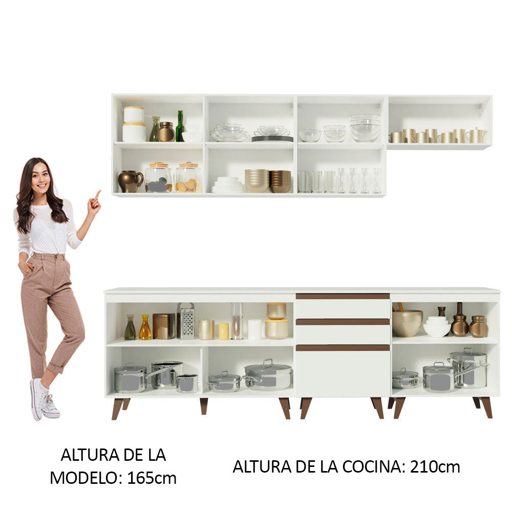 Combo completo de Cocina 250cm Blanco Reims Madesa 01