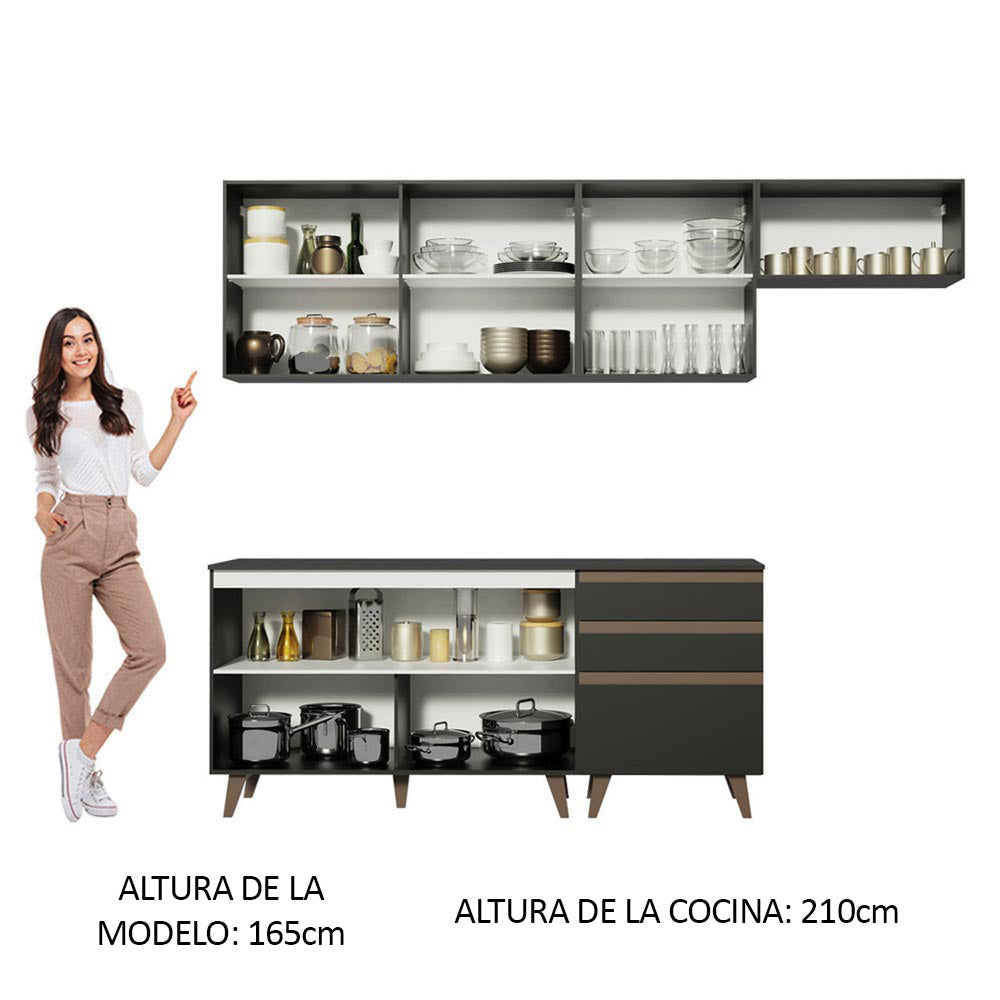 Combo completo de Cocina Madesa Reims 250cm NN 02