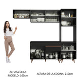 Combo completo de Cocina 250cm Negro Reims Madesa 03