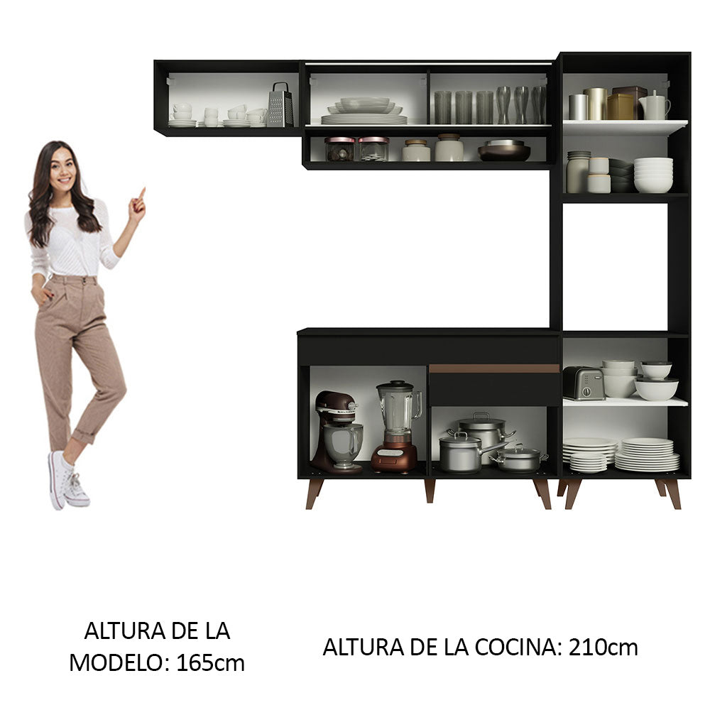 Combo completo de Cocina 250cm Negro Reims Madesa 04