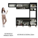 Combo completo de Cocina 250cm Negro Reims Madesa 04