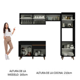 Combo completo de Cocina 250cm Negro Reims Madesa 06