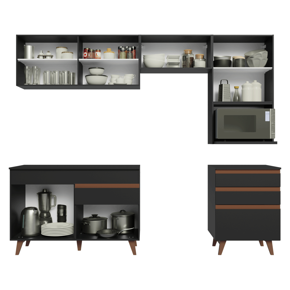 Combo de Cocina 250 cm Reims Negro 07