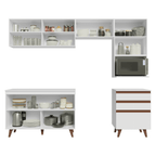 Combo Completo de Cocina 250 cm 6 Puertas 3 Cajones Blanco Reims Madesa