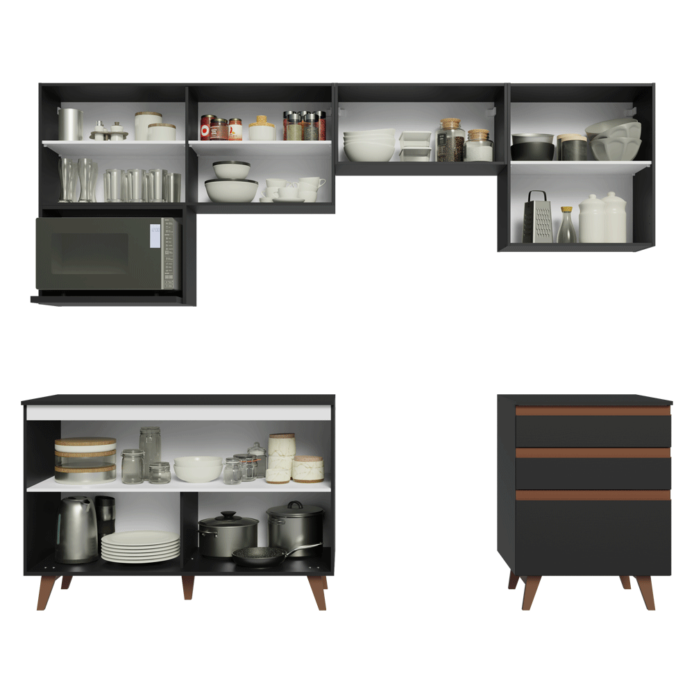 Combo de Cocina 250 cm Reims Negro 09