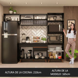 Combo completo de Cocina 260cm Negro Reims Madesa 01