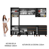Combo completo de Cocina 260cm Negro Reims Madesa 04