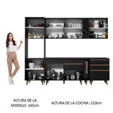 Combo completo de Cocina 260cm Negro Reims Madesa 05