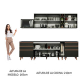 Combo completo de Cocina Madesa Reims 260cm NM 06