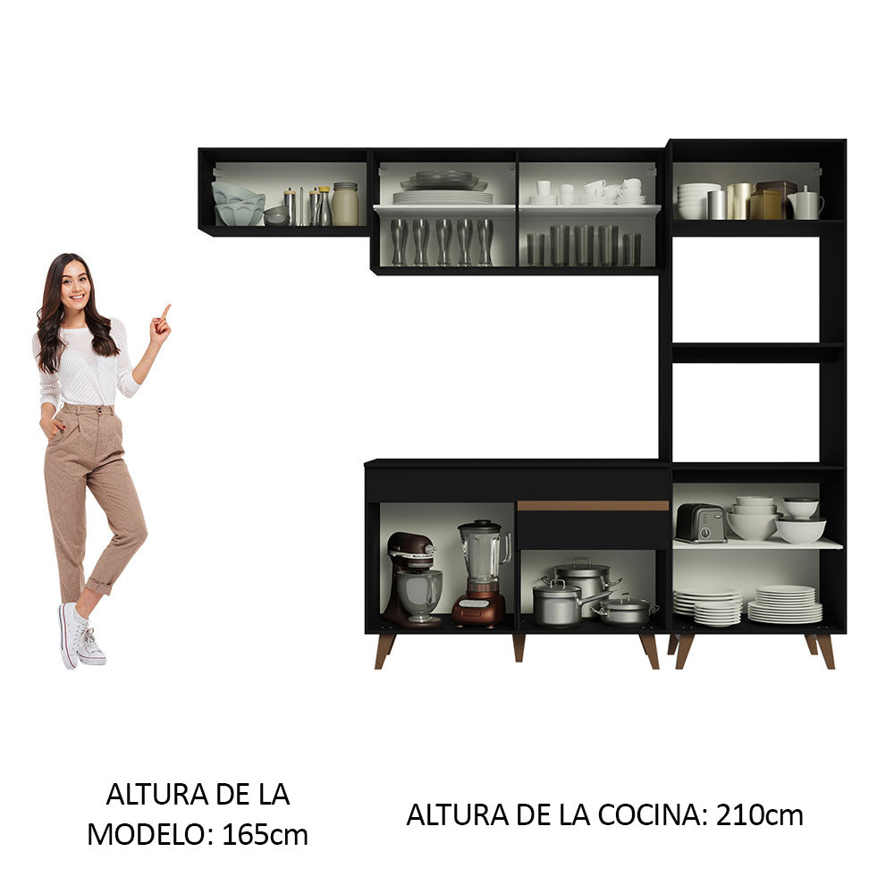 Combo completo de Cocina 260 cm Reims Negro 08