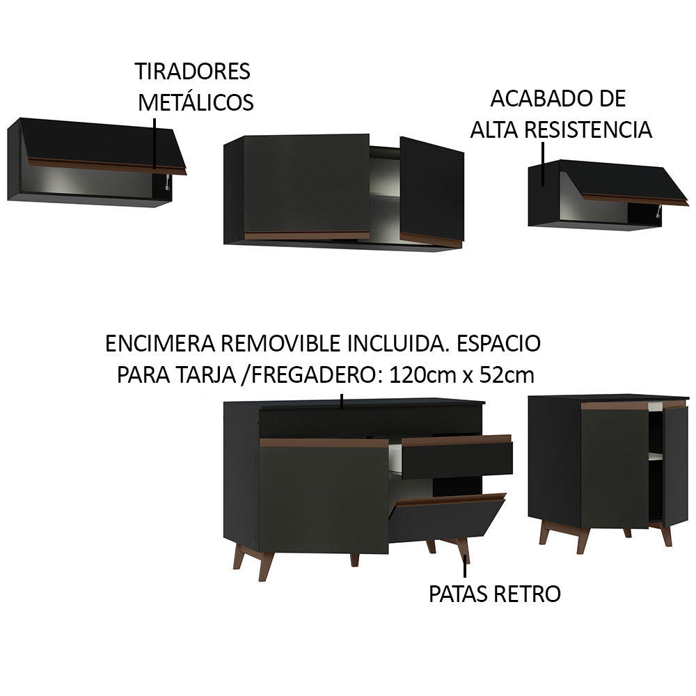 Combo completo de Cocina 260 cm Reims Negro 10