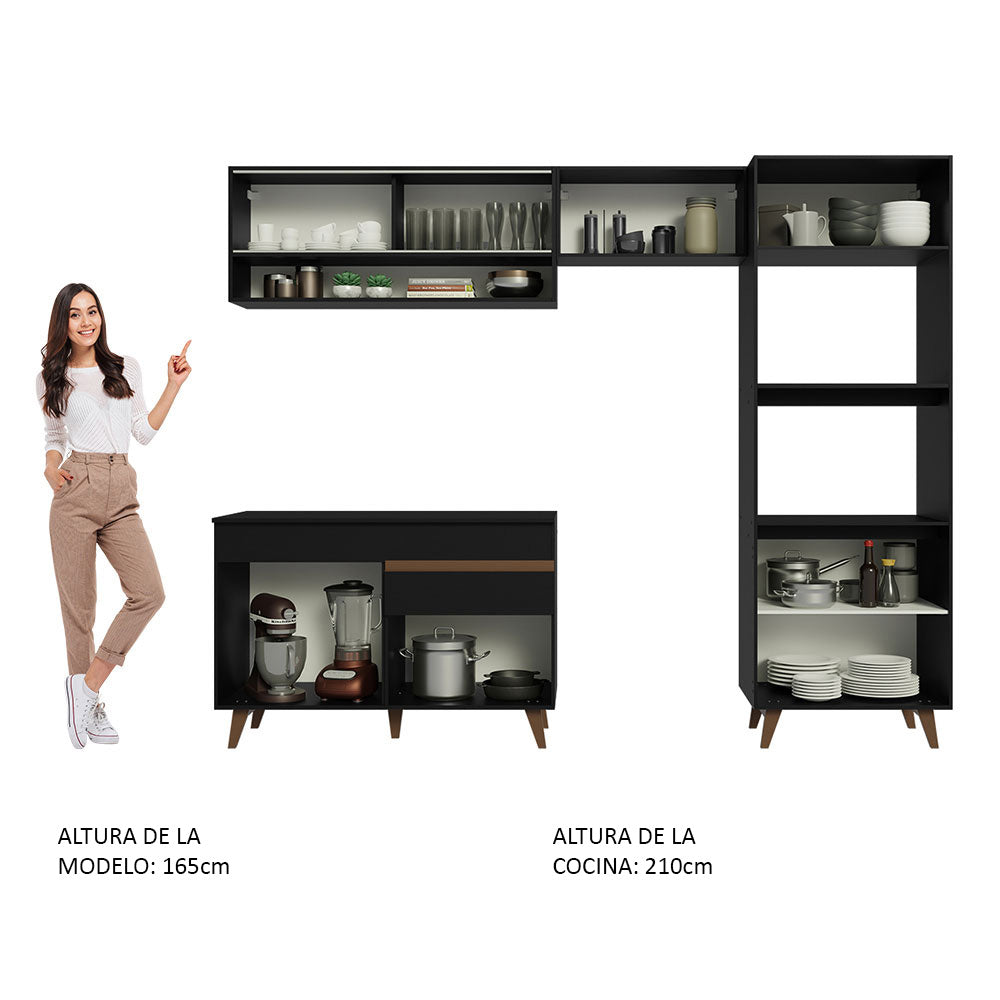 Combo completo de Cocina 260 cm Reims Negro 12