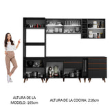 Combo completo de Cocina 270cm Negro Reims Madesa 01