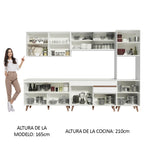 Combo Completo de Cocina 300 cm 10 Puertas 1 Cajón con Mueble para Horno o Microondas Blanco Reims Madesa 01